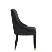 [D217-C] Eva - Chair (Black), SOLID RUBER WOOD / VELVET, Black Box: 1 of 1 Box of 2 - D217-C
