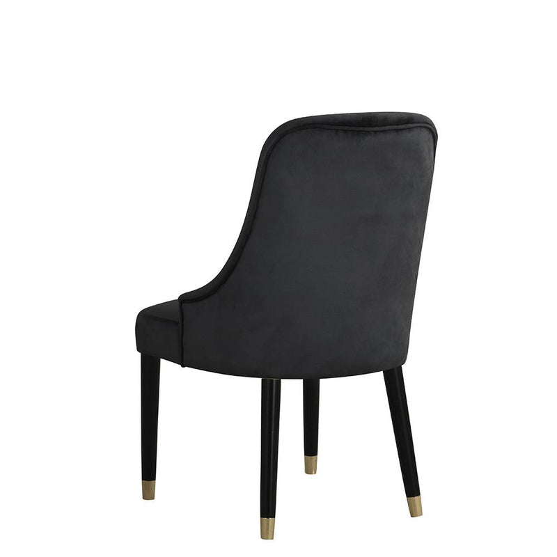 [D217-C] Eva - Chair (Black), SOLID RUBER WOOD / VELVET, Black Box: 1 of 1 Box of 2 - D217-C