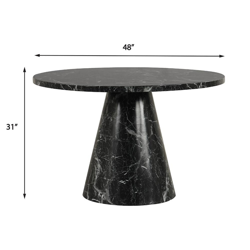 [D217-Table] Eva - Dining Table (Black), MDF / PU, Black Each - D217-Table