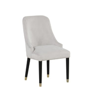[D218-C] Eva - Chair (Gray), SOLID RUBER WOOD / VELVET, Gray Box: 1 of 1 Box of 2 - D218-C
