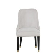 [D218-C] Eva - Chair (Gray), SOLID RUBER WOOD / VELVET, Gray Box: 1 of 1 Box of 2 - D218-C