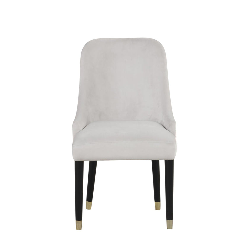 [D218-C] Eva - Chair (Gray), SOLID RUBER WOOD / VELVET, Gray Box: 1 of 1 Box of 2 - D218-C