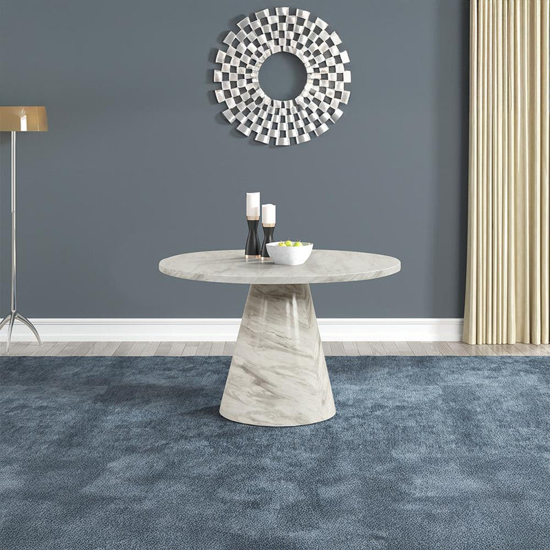 [D218-Table] Eva - Dining Table (White), MDF / PU, White Each - D218-Table