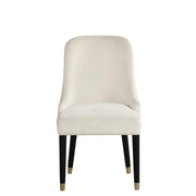 [D219-C] Eva - Chair (Cream), SOLID RUBER WOOD / VELVET, Cream Box: 1 of 1 Box of 2 - D219-C