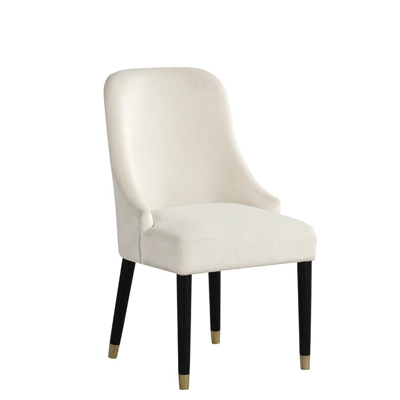 [D219-C] Eva - Chair (Cream), SOLID RUBER WOOD / VELVET, Cream Box: 1 of 1 Box of 2 - D219-C