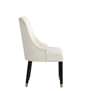 [D219-C] Eva - Chair (Cream), SOLID RUBER WOOD / VELVET, Cream Box: 1 of 1 Box of 2 - D219-C