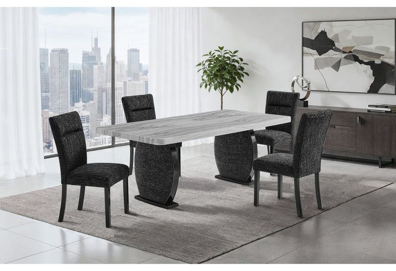 D2502 Dining Table And 4 Dining Chairs - D2502DT+D2502DC-BLK