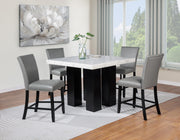 D256 - Blaze Grey 5PC (Table & 4 Grey PU Chairs) - D256-Grey-5PC