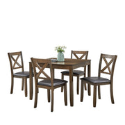 [D320-5PC-Set] Verona - 5PC Dining Set (Brown), Wood, Brown Box: 1 of 1 Each - D320-5PC-Set