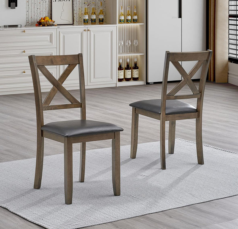 [D320-5PC-Set] Verona - 5PC Dining Set (Brown), Wood, Brown Box: 1 of 1 Each - D320-5PC-Set
