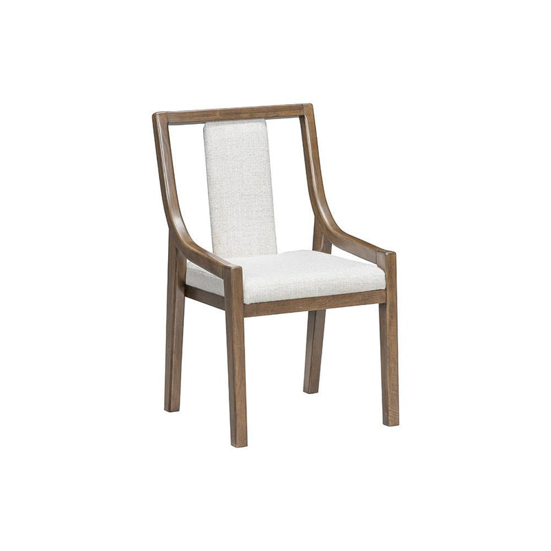 [D324-C] Langford - Dining Chair, Solid Rubber Wood, Plywood, Fabric , Brown Box: 1 of 1 Box of 2 - D324-C