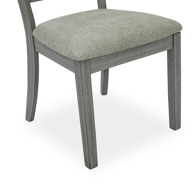 [D328-C] Miral - Dining Chair, Rubber Wood, Fabric, Gray Box: 1 of 1 Box of 2 - D328-C