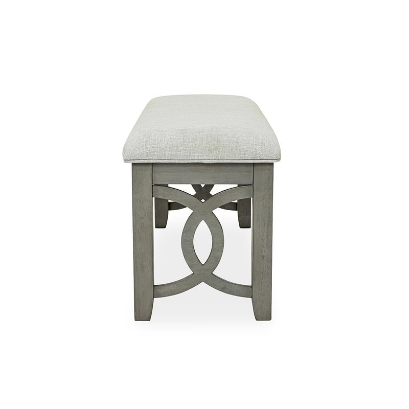 [D334-BN] Sabrinal - Bench, Rubber wood, FABRIC, Gray Box: 1 of 1 Each - D334-BN
