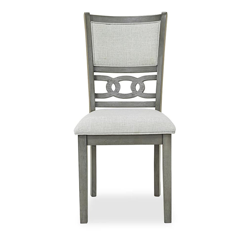 [D334-C] Sabrinal - Chair, Rubber Wood, FABRIC, Gray Box: 1 of 1 Box of 2 - D334-C