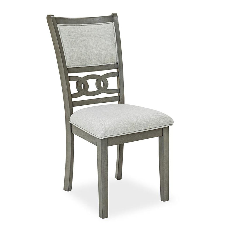 [D334-C] Sabrinal - Chair, Rubber Wood, FABRIC, Gray Box: 1 of 1 Box of 2 - D334-C