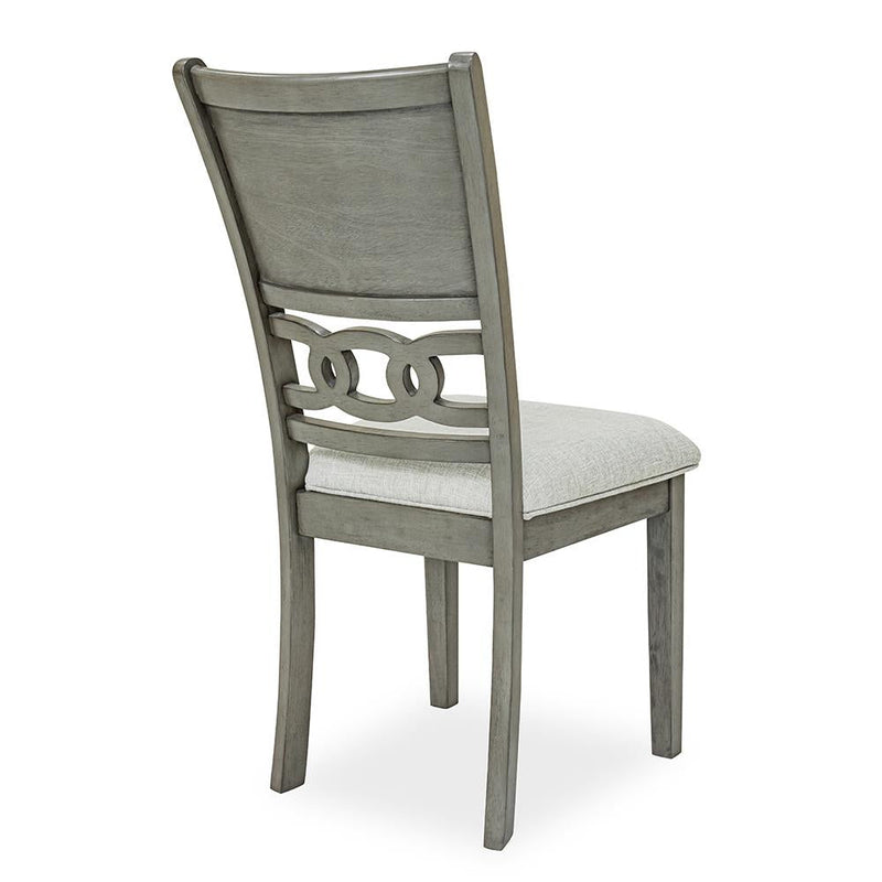 [D334-C] Sabrinal - Chair, Rubber Wood, FABRIC, Gray Box: 1 of 1 Box of 2 - D334-C