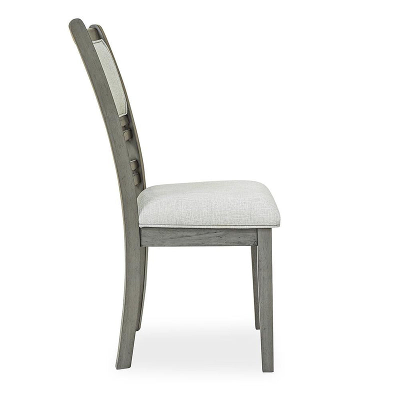 [D334-C] Sabrinal - Chair, Rubber Wood, FABRIC, Gray Box: 1 of 1 Box of 2 - D334-C