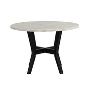 [D340-5PC-Set] Maria - 5PC Dining Set (White & Black), Solid Rubber Wood + MDF+PU, WHITE / BLACK Box: 1 of 1 Each - D340-5PC-Set