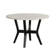 [D340-5PC-Set] Maria - 5PC Dining Set (White & Black), Solid Rubber Wood + MDF+PU, WHITE / BLACK Box: 1 of 1 Each - D340-5PC-Set