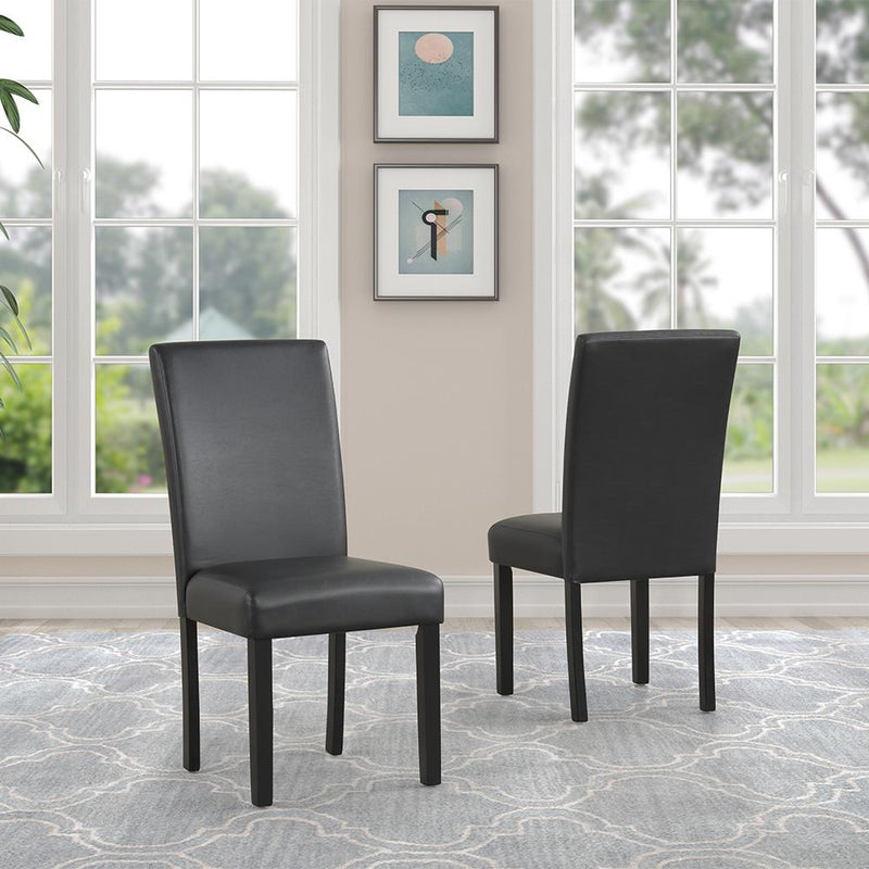 [D340-5PC-Set] Maria - 5PC Dining Set (White & Black), Solid Rubber Wood + MDF+PU, WHITE / BLACK Box: 1 of 1 Each - D340-5PC-Set