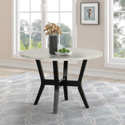 [D340-5PC-Set] Maria - 5PC Dining Set (White & Black), Solid Rubber Wood + MDF+PU, WHITE / BLACK Box: 1 of 1 Each - D340-5PC-Set