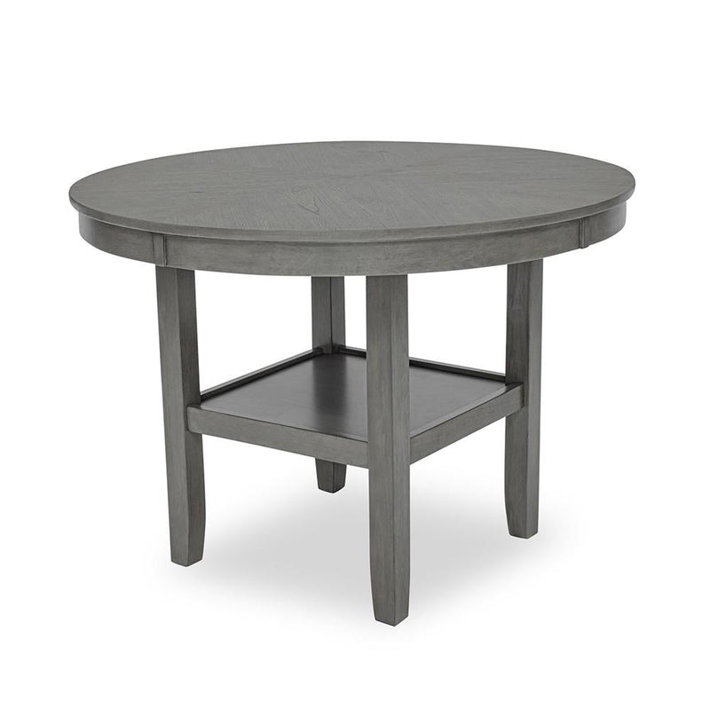 [D342-5PC-Set] River - 5PC Round Dining Set (Gray), MDF, Rubber Wood, Gray Box: 1 of 1 Each - D342-5PC-Set