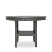 [D342-5PC-Set] River - 5PC Round Dining Set (Gray), MDF, Rubber Wood, Gray Box: 1 of 1 Each - D342-5PC-Set