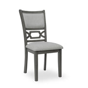 [D342-5PC-Set] River - 5PC Round Dining Set (Gray), MDF, Rubber Wood, Gray Box: 1 of 1 Each - D342-5PC-Set