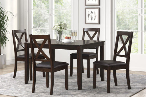 D390 - Orland Espresso Dining Set (48" TABLE & 4 CHAIRS) - D390-50