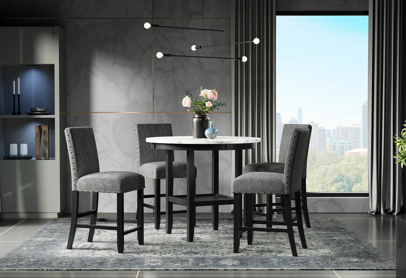 D40011 Bar Table + 4 D1622 Bar Stools - D40011BT+D1622BS