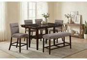D4355 Brown Bar Table With 4 Bar Stools And Bench - D4355BT-BRWN+BS-BRWN+BN-BRWN