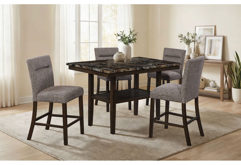 D4355 Brown Bar Table With 8 Bar Stools - D4355BT-BRWN+BS-BRWN 9PC