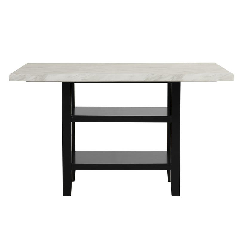 [D527-Table] Ayla - Pub Table (White & Black), MDF / SOLID RUBBER WOOD, WHITE / BLACK Box: 1 of 1 Each - D527-Table