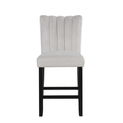 [D528-C] Ayla - Chair (Gray, Velvet), VELVET / SOLID RUBBER WOOD, GRAY Box: 1 of 1 Box of 2 - D528-C