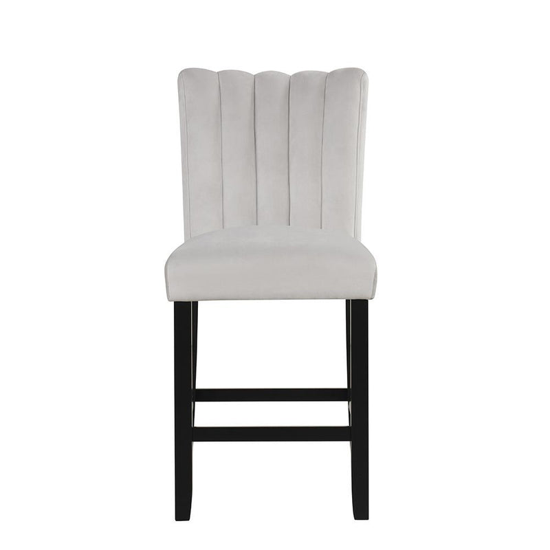 [D528-C] Ayla - Chair (Gray, Velvet), VELVET / SOLID RUBBER WOOD, GRAY Box: 1 of 1 Box of 2 - D528-C