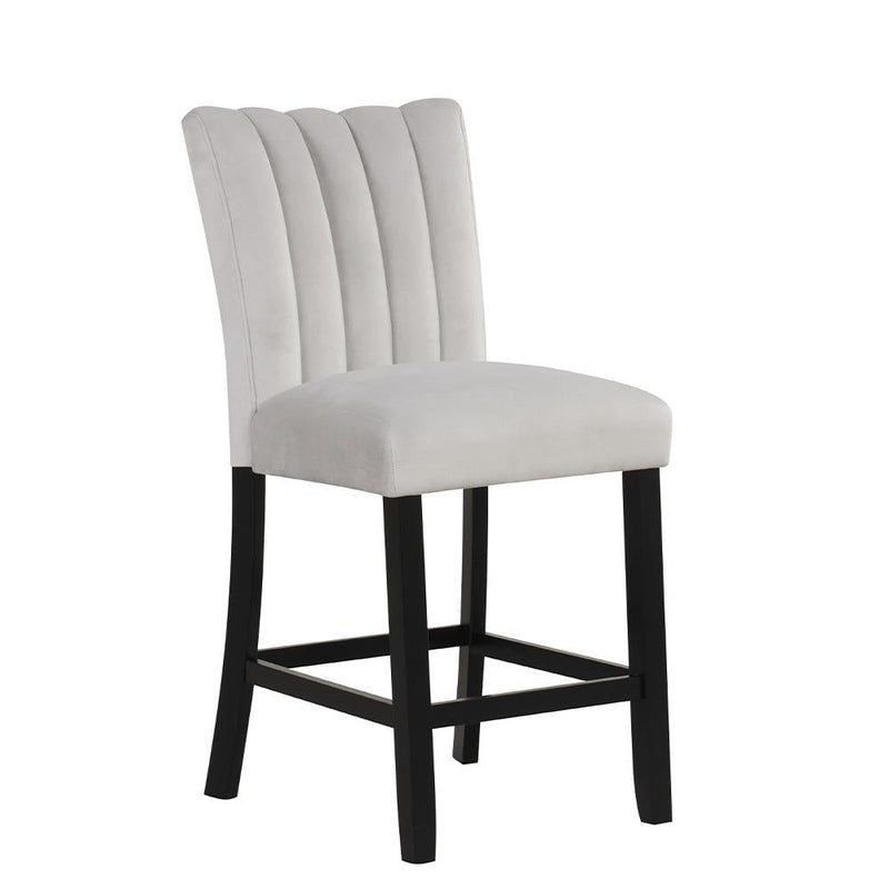 [D528-C] Ayla - Chair (Gray, Velvet), VELVET / SOLID RUBBER WOOD, GRAY Box: 1 of 1 Box of 2 - D528-C