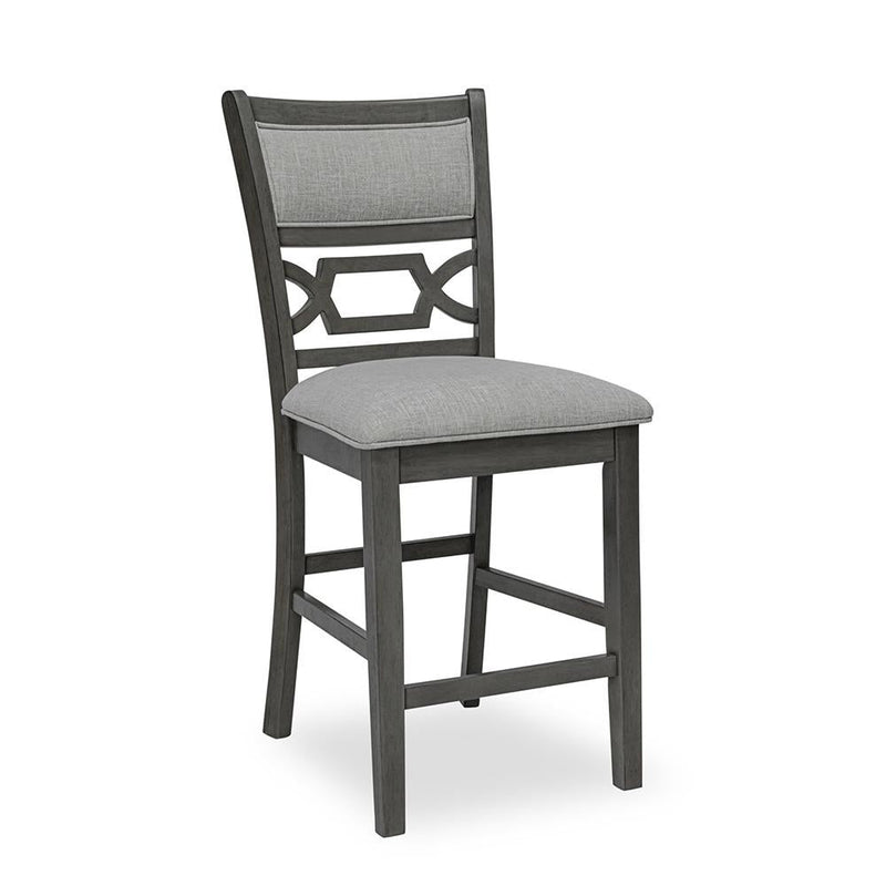 [D530-5PC-Set] Andrea - 5PC Round Pub Set (Gray), MDF, Rubber Wood, Gray Box: 1 of 1 Each - D530-5PC-Set