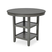[D530-5PC-Set] Andrea - 5PC Round Pub Set (Gray), MDF, Rubber Wood, Gray Box: 1 of 1 Each - D530-5PC-Set