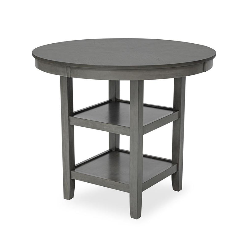 [D530-5PC-Set] Andrea - 5PC Round Pub Set (Gray), MDF, Rubber Wood, Gray Box: 1 of 1 Each - D530-5PC-Set