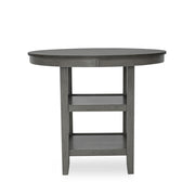 [D530-5PC-Set] Andrea - 5PC Round Pub Set (Gray), MDF, Rubber Wood, Gray Box: 1 of 1 Each - D530-5PC-Set