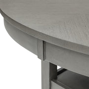[D530-5PC-Set] Andrea - 5PC Round Pub Set (Gray), MDF, Rubber Wood, Gray Box: 1 of 1 Each - D530-5PC-Set