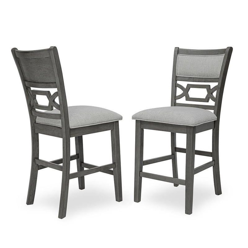 [D530-5PC-Set] Andrea - 5PC Round Pub Set (Gray), MDF, Rubber Wood, Gray Box: 1 of 1 Each - D530-5PC-Set