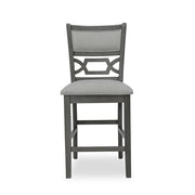 [D530-5PC-Set] Andrea - 5PC Round Pub Set (Gray), MDF, Rubber Wood, Gray Box: 1 of 1 Each - D530-5PC-Set