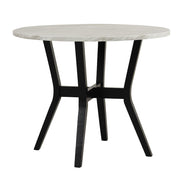 [D536-5PC-Set] Ariana - 5PC Pub Table Set (White & Black), SOLID RUBBER WOOD/ MDF, WHITE / BLACK Box: 1 of 1 Each - D536-5PC-Set