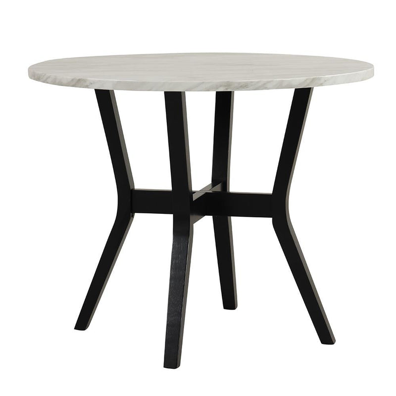 [D536-5PC-Set] Ariana - 5PC Pub Table Set (White & Black), SOLID RUBBER WOOD/ MDF, WHITE / BLACK Box: 1 of 1 Each - D536-5PC-Set