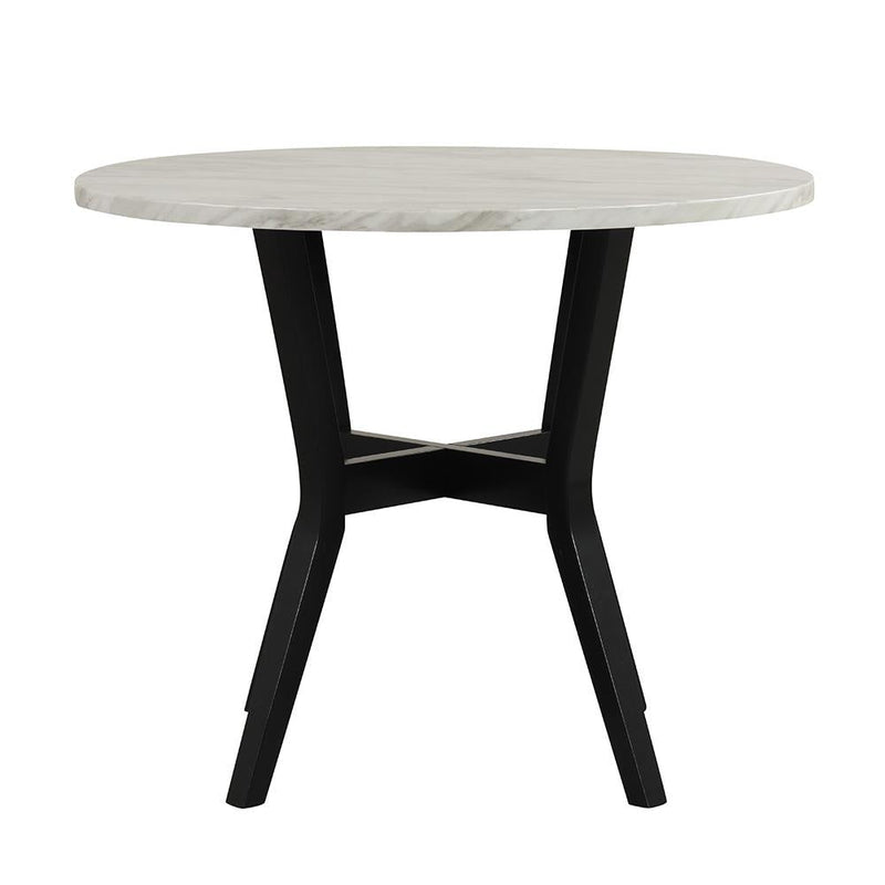 [D536-5PC-Set] Ariana - 5PC Pub Table Set (White & Black), SOLID RUBBER WOOD/ MDF, WHITE / BLACK Box: 1 of 1 Each - D536-5PC-Set