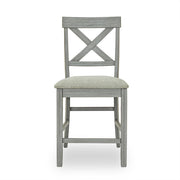 [D574-C] Miral - Pub Chair, Rubber Wood, Fabric, Gray Box: 1 of 1 Box of 2 - D574-C