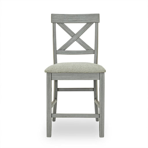[D574-C] Miral - Pub Chair, Rubber Wood, Fabric, Gray Box: 1 of 1 Box of 2 - D574-C
