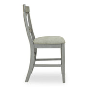 [D574-C] Miral - Pub Chair, Rubber Wood, Fabric, Gray Box: 1 of 1 Box of 2 - D574-C