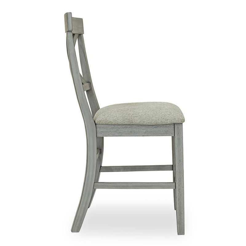[D574-C] Miral - Pub Chair, Rubber Wood, Fabric, Gray Box: 1 of 1 Box of 2 - D574-C